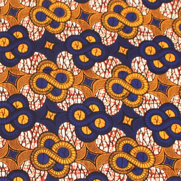 Orange/Blue African Print Fabric 12 Yard image 0